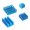 Blue, variant on Heatsink Pack for 4B Model, Aluminum Passive Cooling Set with Adhesive Backing, 4 Fins for Maker Use