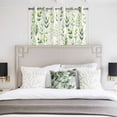 thumbnail image 3 of Green Leaves Kitchen Curtains Window Panels, Summer Botanical Farmhouse Leaf Watercolor Insulated Window Treatment Curtain, Grommet Curtains for Bedroom/Living Room/Bathroom, 2 Piece 42"Wx54"L, 3 of 8