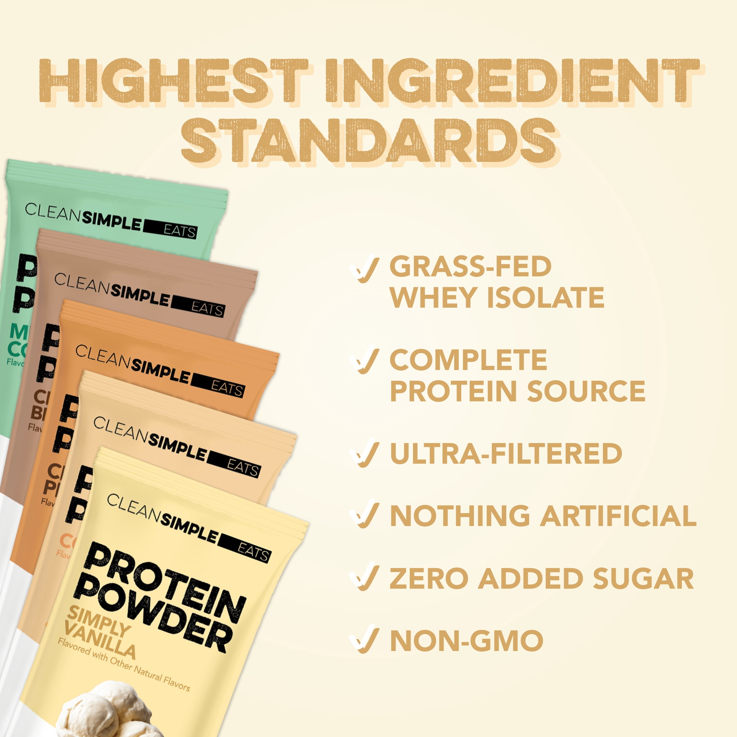 Clean Simple Eats Protein Powder Variety Pack - Whey Protein Isolate - 10 Count