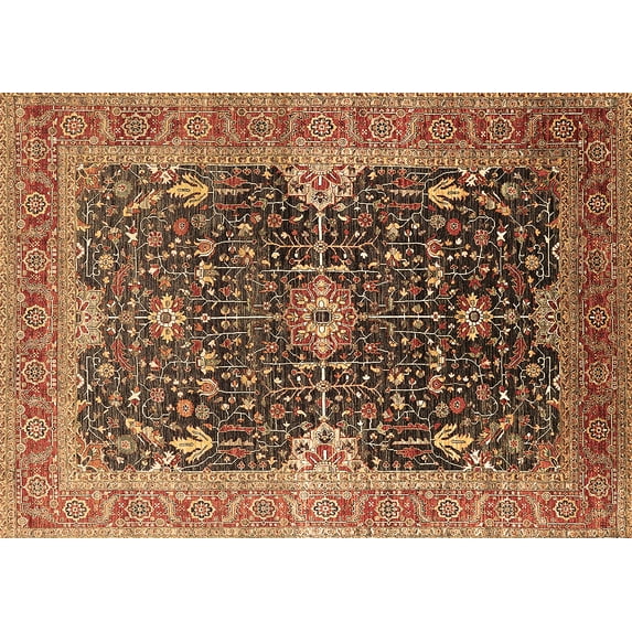 Ahgly Company Indoor Rectangle Oriental Brown Industrial Area Rugs, 4' x 6'