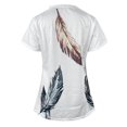 thumbnail image 4 of Gibobby Playeras Mujer Camisetas Cuello V Camiseta suelta informal con cuello en V para mujer, blusa manga corta con estampado(Blanco,XL), 4 of 5