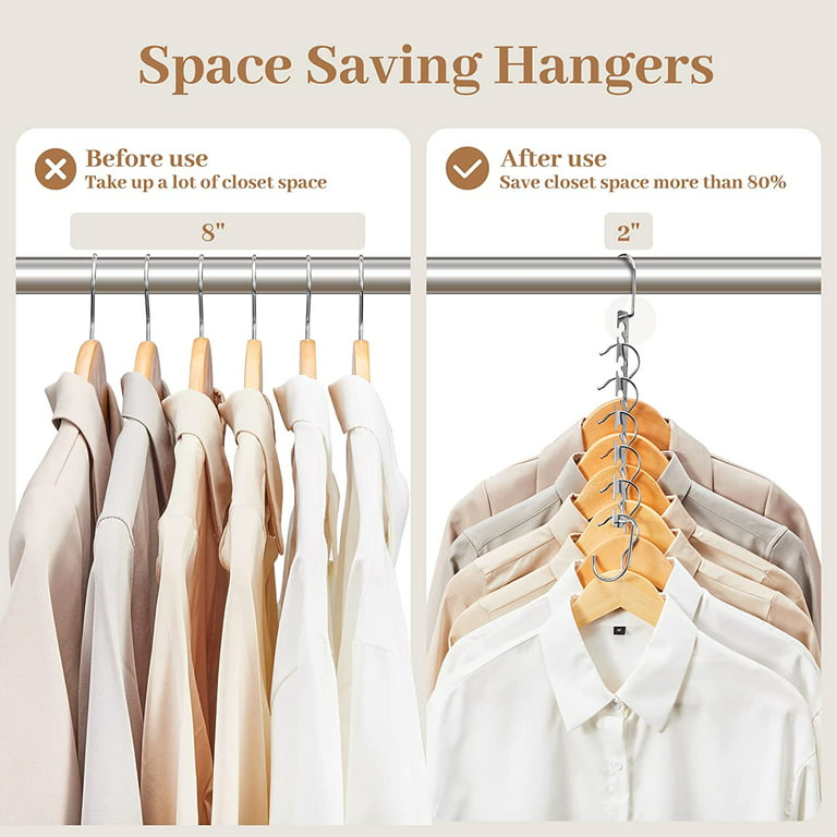 2 Pack Magic Space Saving Hangers Space Saving Hangers for Clothes Hangers  Space Saving Wardrobe Clothing Hanger Organizer Closet Space Saver Hangers  