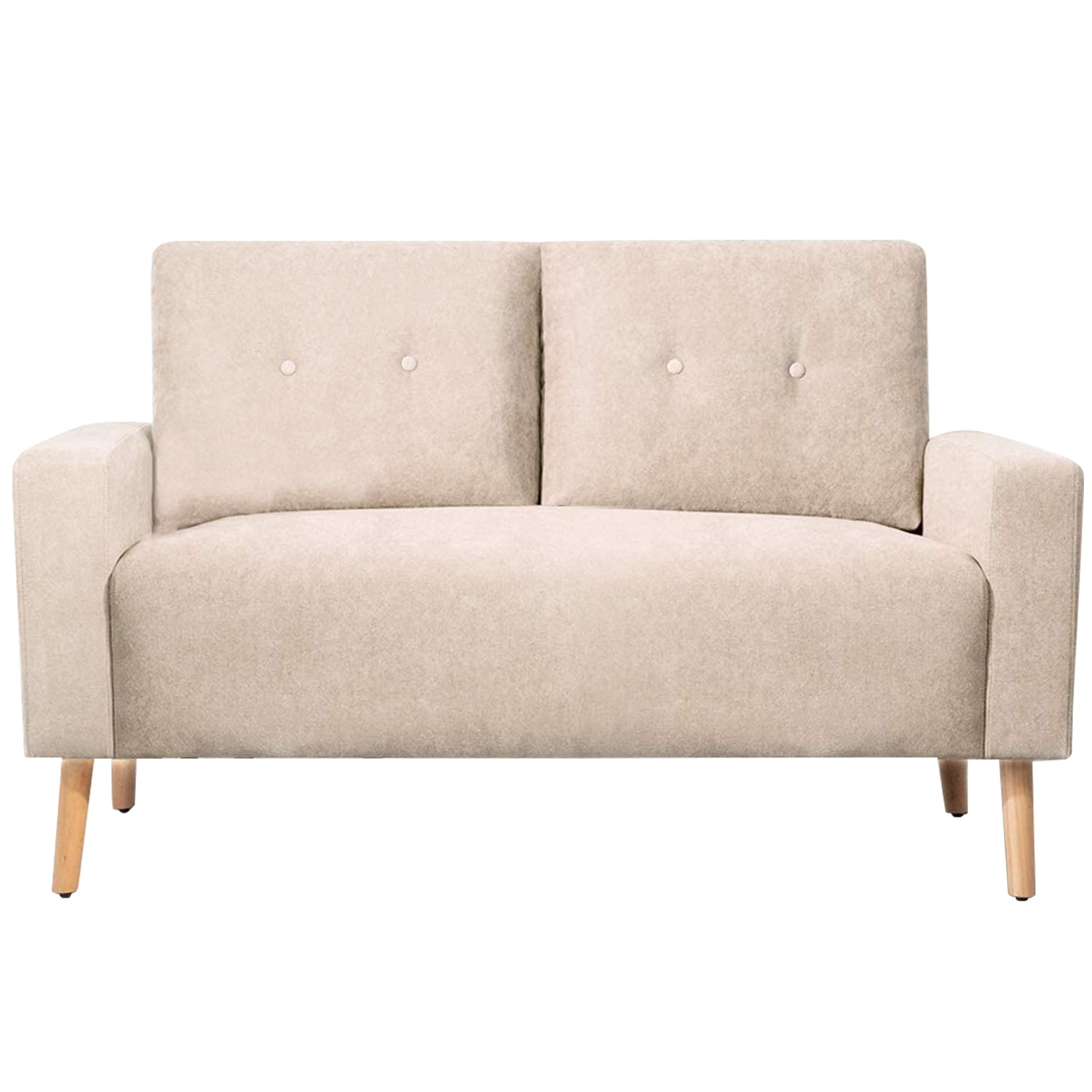 Vineego Modern Terry Cloth Upholstered Loveseat, Beige