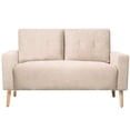 thumbnail image 3 of Vineego Modern Terry Cloth Upholstered Loveseat, Beige, 3 of 8