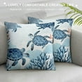 thumbnail image 3 of Leisuo Turtle Throw Pillow Cover, White Turtle Pillow Cover for Bedroom Living Room, Retro Reptile Sea Turtle Decorative Pillow Cover, Coastal Beach Case white, 3 of 5