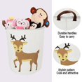 thumbnail image 4 of Howarmer Storage Bin Basket with Handle Collapsible Cotton Bin Organizer for Playroom, Room, 's Box & Laundry, Hamper, Gift Basket( Brown Elk ), 4 of 8