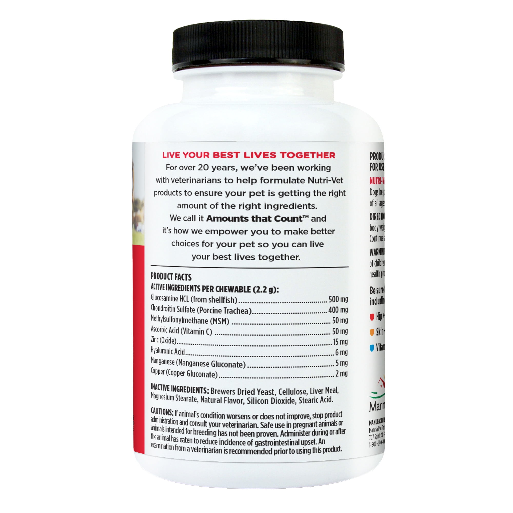 Nutri-Vet Hip and Joint Chewables for Dogs, Advanced Strength, 300 Count