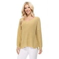 thumbnail image 4 of YEMAK Women's Long Sleeve V-Neck Back Cutout Casual Knit Pullover Sweater MK8144-SND-S, 4 of 7