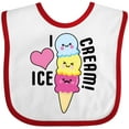 thumbnail image 3 of Inktastic I Love Ice Cream with Cute Ice Cream Cone Boys or Girls Baby Bib, 3 of 4