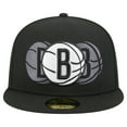 thumbnail image 2 of Men's New Era  Black Brooklyn Nets Tri-Hit 59Fifty Fitted Hat, 2 of 5