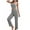 Gray, variant on Lindreshi Womens Pajama Sets 2pc Women's Home Wear Casual Solid Color Knitted Suspender Top, Pants, Robe, Pajamas, Three Piece Set