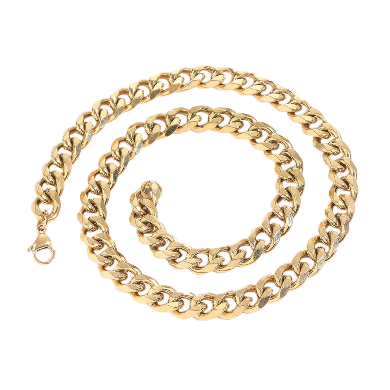 Necklaces For Women 24 Inch Gold Stainless Steel Chain Cuban Curb