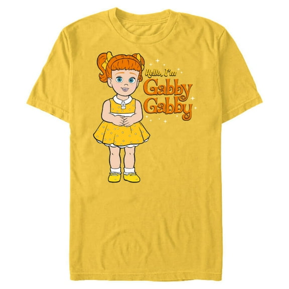 Disney Pixar Toy Story 4 Hello I'm Gabby Gabby T-Shirt- Short Sleeve Blended T-Shirt for Adults - Customized-Yellow