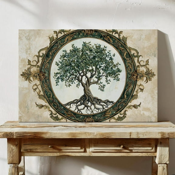 Ornate Tree Of Life Wall Art - Intricate Nature-Inspired Artwork With Decorative Frame For Elegant Home And Office Decor Wall Art, Modern Wall Decor, 8x12 UNFRAMED