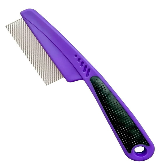 ACDANC Flea Comb with Rubber Handle, Flea and Tick Combs for Dogs & Cats, Fine Tooth Dog Comb for Grooming
