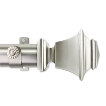 Contemporary Home Living 56.5" Satin Nickel Contemporary Curtain Rod with Mounting Brackets