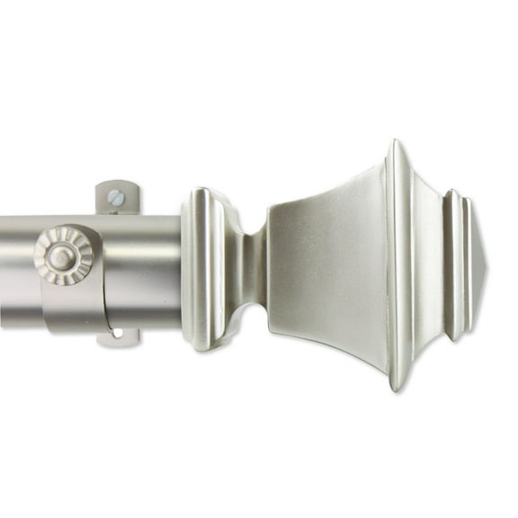 Contemporary Home Living 56.5" Satin Nickel Contemporary Curtain Rod with Mounting Brackets