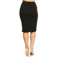 thumbnail image 3 of Moa Collection Women's Plus Size Casual Stretch Pull On Bodycon Pencil Midi Skirt, 3 of 6