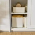 thumbnail image 2 of IRIS USA Stackable Lidded Storage Organizer Bins, Medium, 4Pack, Off White, 2 of 7