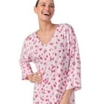 thumbnail image 5 of Aria Women's Brushed Knit 3/4 Sleeve V-Neck Lounger Nightgown with Pockets, Sizes XS to 5X, 5 of 7