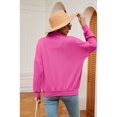 thumbnail image 4 of XCHQRTI Women's Zipper Sweatshirt V Neck Lapel Hoodie Long Sleeve Pullover Loose Fit Fall Sweatshirt, 4 of 7