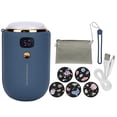 thumbnail image 1 of Lámpara de proyector portátil multifunción para llevar a cualquier lugar, color morado, con banco de energía USB y calentador de manos, 1 of 8