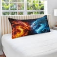 thumbnail image 4 of Fire and Ice Dragon Plush Pillowcase, Luxury Soft King Pillow Case for Hair and Skin, Standard Size Pillow Covers with Zipper Closure, 20x30in Home Decor Gifts, 4 of 7