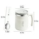 thumbnail image 4 of Taza de café con asa, portátil, con tapa y cuchara, de acero inoxidable de doble capa, ideal para oficina, de viaje, Mark Cup., 4 of 7