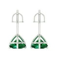 thumbnail image 4 of Clara Pucci 4Ct Emerald Round Cut VVS1 Screw Back Stud 18k Solid hypoallergenic Gold Designer Earrings For May, 4 of 7