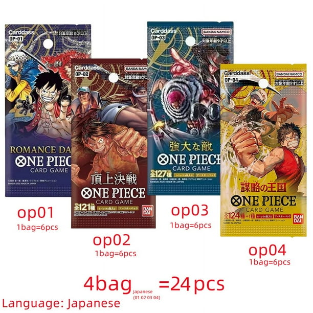 Tarjetas originales de One Piece de Bandai (japonesas, OP06, Zoro y Sanji, caja de sobres coleccionables, OP05, Luffy, tarjetas raras, OP01-04, regalo de colección)