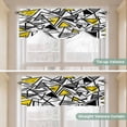 thumbnail image 3 of Tie Up Valance for Windows Yellow Grey Geometric Curtains Valances Rod Pocket Valance Window Treatments Triangle Modern Art Balloon Curtains for Kitchen Living Room Bedroom Bathroom Decor 42x12 Inch, 3 of 9