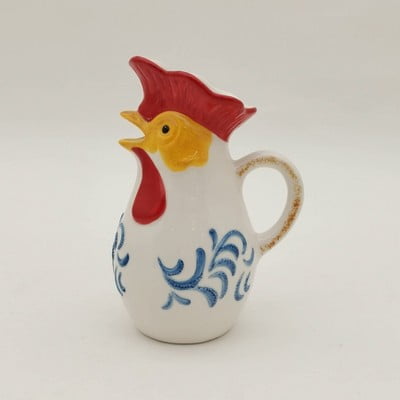 18.6 fl oz Ceramic Chicken Pitcher White/Blue/Red