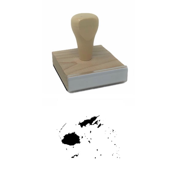 Fiji Country Rubber Stamp, 2 X 2" Wood Stamp