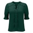 thumbnail image 2 of Ruyang Summer Shirts for Women Women's New Summer V Neck Puff Sleeve Solid Color Shirt Tops Women Top Long, 2 of 6