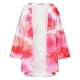 thumbnail image 4 of Tarmeek Plus Size Floral Print Puff Sleeve Kimono Cardigan Loose Chiffon Cover Up Casual Blouse Tops Summer Cardigan for Women, 4 of 4