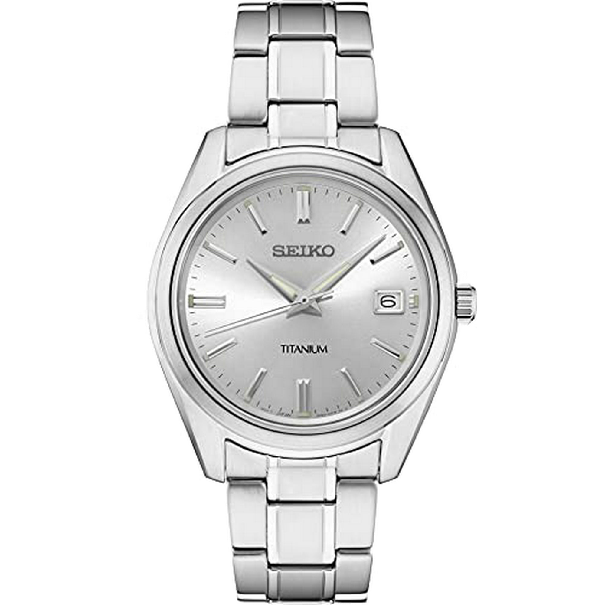Seiko Men Stainless Steel Quartz Dress Watch with Titanium Strap Silver 20 Model SUR369 Walmart