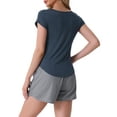 thumbnail image 3 of INSPIRE CHIC Women's Sleep T-Shirt V-Neck Pajamas Top for Nightwear Loungewear S Deep Blue, 3 of 6
