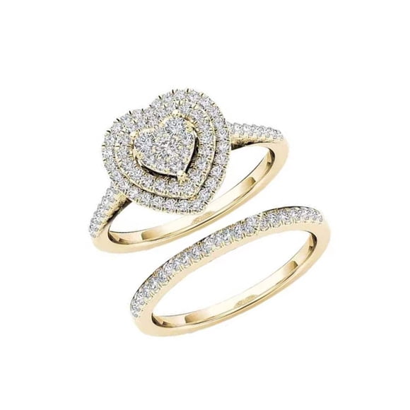Sonducket Anillos de promesa de corazón de amor para mujer, anillo conmemorativo, anillo de diamantes de imitación a la moda, accesorios de joyería de Ropa, zapatos y accesorios Miscelánea No.1
