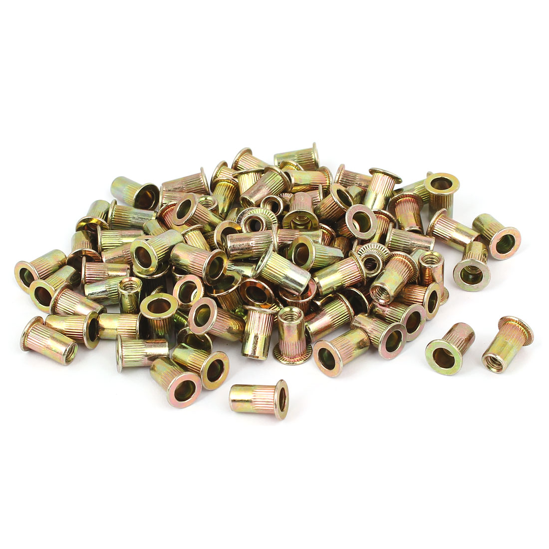 832 Straight Knurled Rivet Nut Insert Nutsert Bronze Tone 100pcs