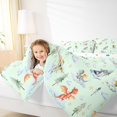 thumbnail image 4 of Feelyou Dreamy Cute Dragon Full Size Comforter Sets for Kids, Tree Plant Botanical Bedding Comforter Set, Green Cartoon Dinosaur Reversible Bedding Sets, Luxury Bedroom Decor, 3pcs, 4 of 8