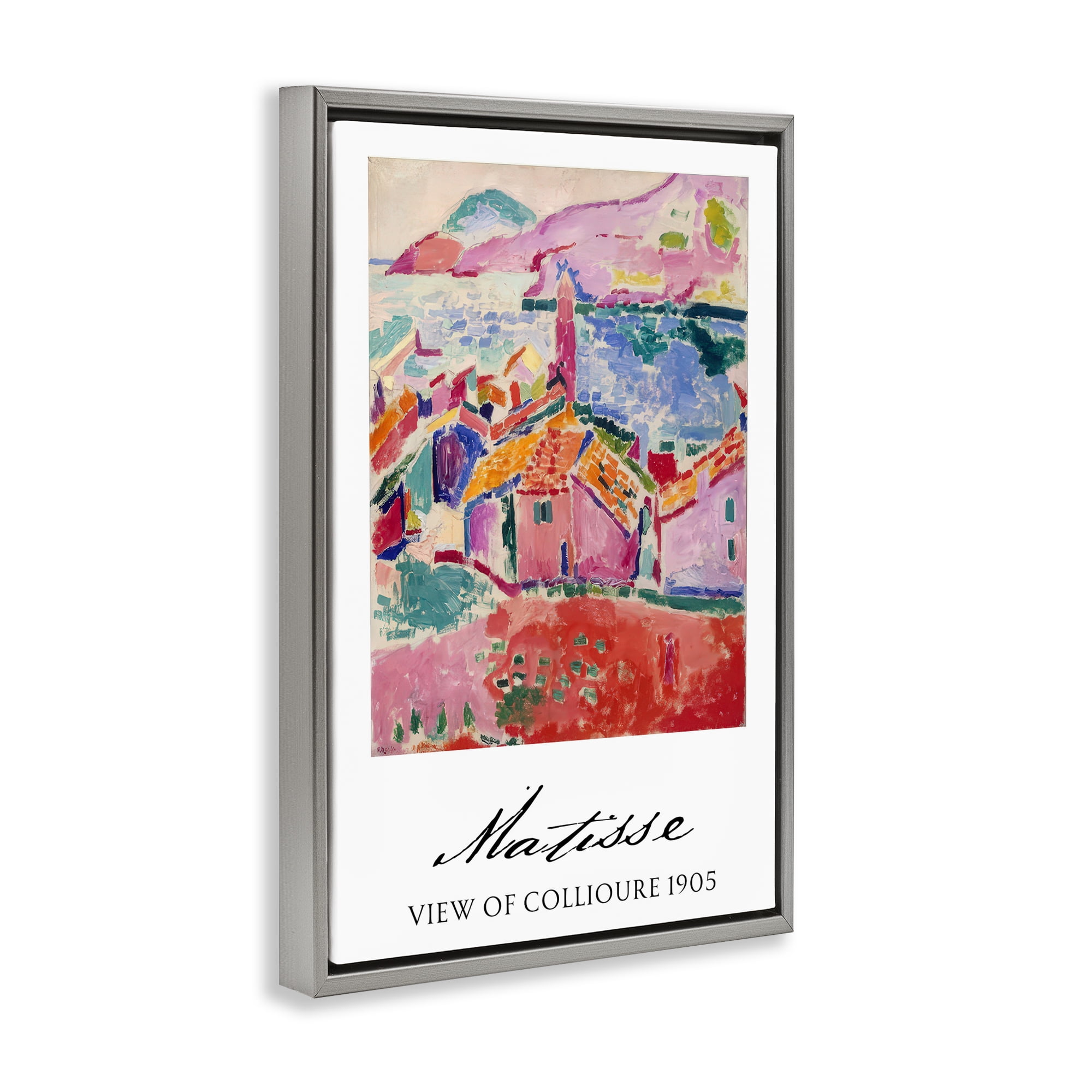 View Of Collioure Gray Framed Floater Canvas Wall Art, design by Vintage Hustle