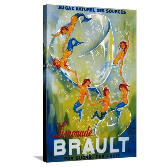 Art.com Limonade Brault Vintage Poster - Europe Stretched Canvas Print Wall Art by Lantern Press, 24" x 36"