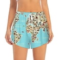 thumbnail image 4 of Lsque World Travel Line Icons Map Printed Women's Running Shorts with Liner Pockets,Elastic Quick Dry Workout Athletic Gym Yoga Shorts,Womens High Waist Shorts-XX-Large, 4 of 9