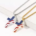 thumbnail image 7 of GKNET Men Women American Flag Cross Pendant Necklace Religious Delicate Jewelry Rope Chain 24"-Silver, 7 of 7