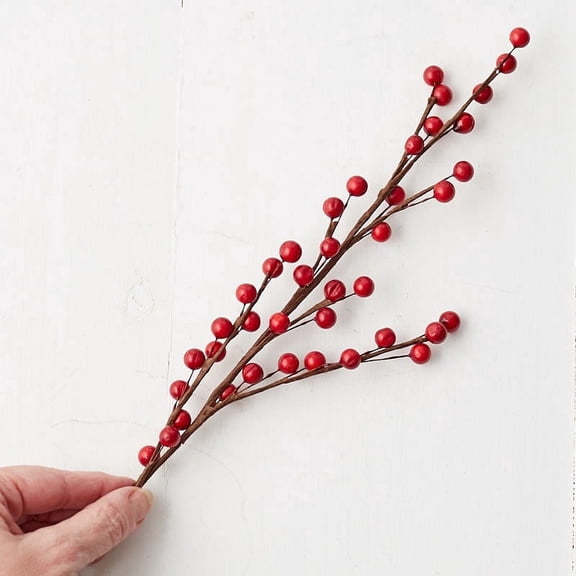 Factory Direct Craft Set of 24 Red and Green Artificial Berry Sprays