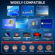 External CD/DVD Drive for Laptop, DVD Player for Laptop, 8 in 1 USB 3.0 Ultra-Slim Portable, CD Burner External Disk Drive Optical Compatible with Laptop Desktop Mac,Windows 11/10/8/7 Linux