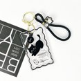 thumbnail image 1 of Transparent Acrylic Black Cat ID Badge Holder 3 inch Photo Case Students Photo Keychain Idol Small Card Protective Case, 1 of 4