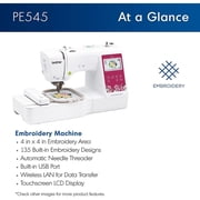 ماكينة تطريز Brother PE545 مع حلقات وخيوط تطريز