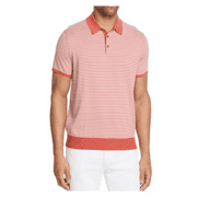 Michael Kors Striped Banded Polo Shirt , Sienna Red, SIze XXL, MSRP $128