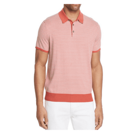 Michael Kors Striped Banded Polo Shirt , Sienna Red, SIze XXL, MSRP $128